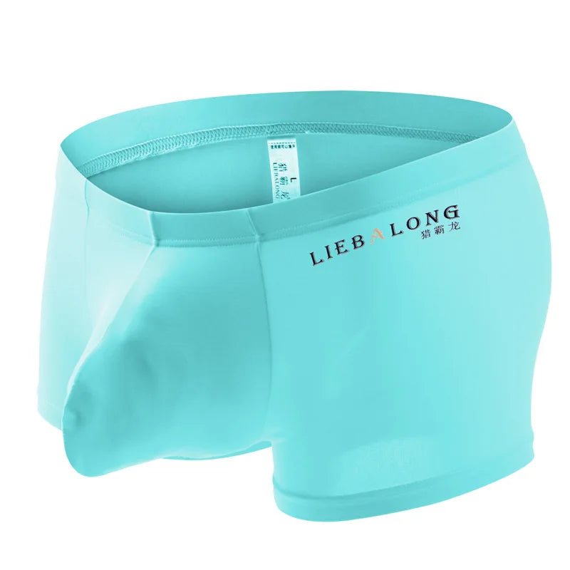 Mens Boxers Underwear Ice Silk Boxer Underpants Hombre U Convex Pouch Boxershorts Breathable Soft Boxer Briefs Jockstrap Panties