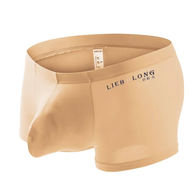 Mens Boxers Underwear Ice Silk Boxer Underpants Hombre U Convex Pouch Boxershorts Breathable Soft Boxer Briefs Jockstrap Panties