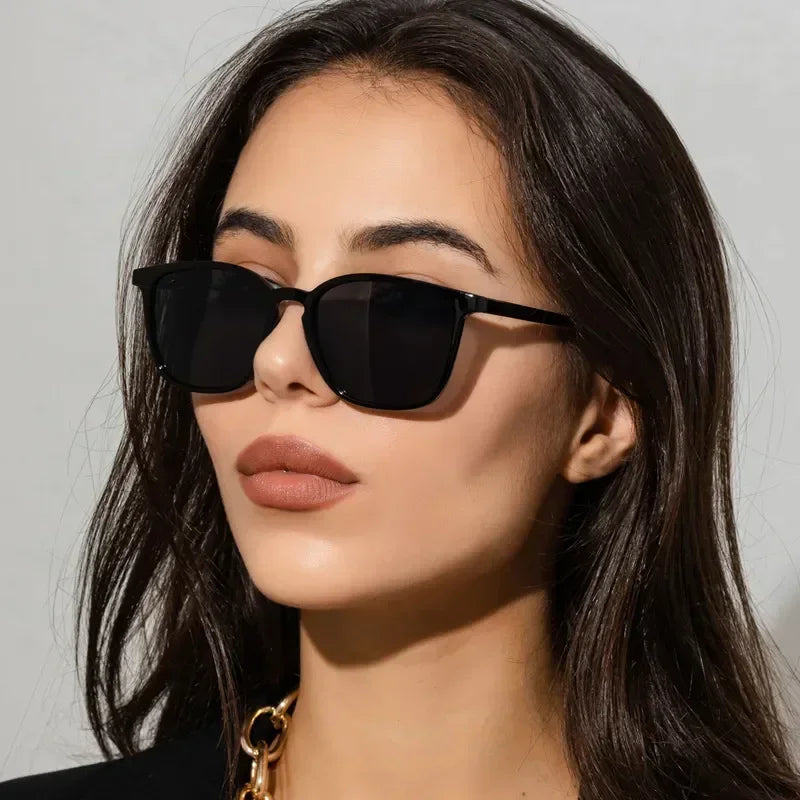 2025 Fashion Square Sunglasses Woman Retro Brand Designer Shades Sun Glasses Female Black Vintage Cat Eye Driving Oculos De Sol