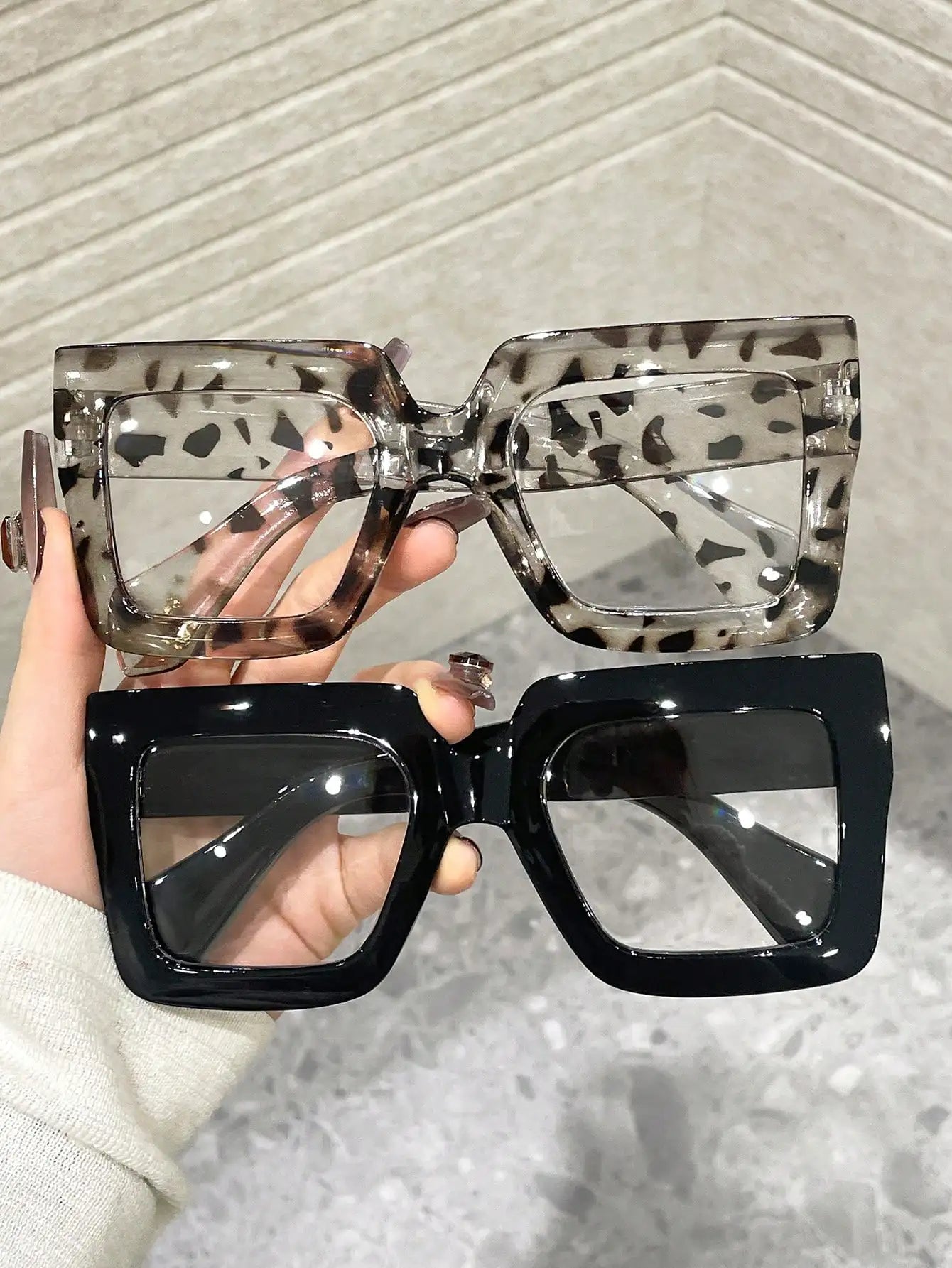2/3/4PCS Fashion Classic Square Clear Glasses For Trendy Women Daily Life Cool Men Reading Clothing Accessories.