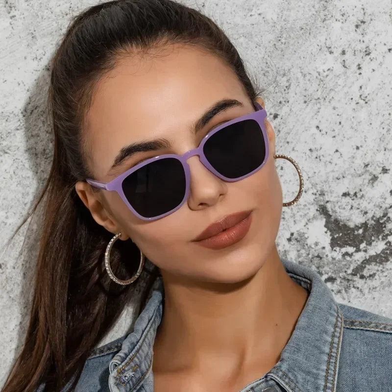 2025 Fashion Square Sunglasses Woman Retro Brand Designer Shades Sun Glasses Female Black Vintage Cat Eye Driving Oculos De Sol
