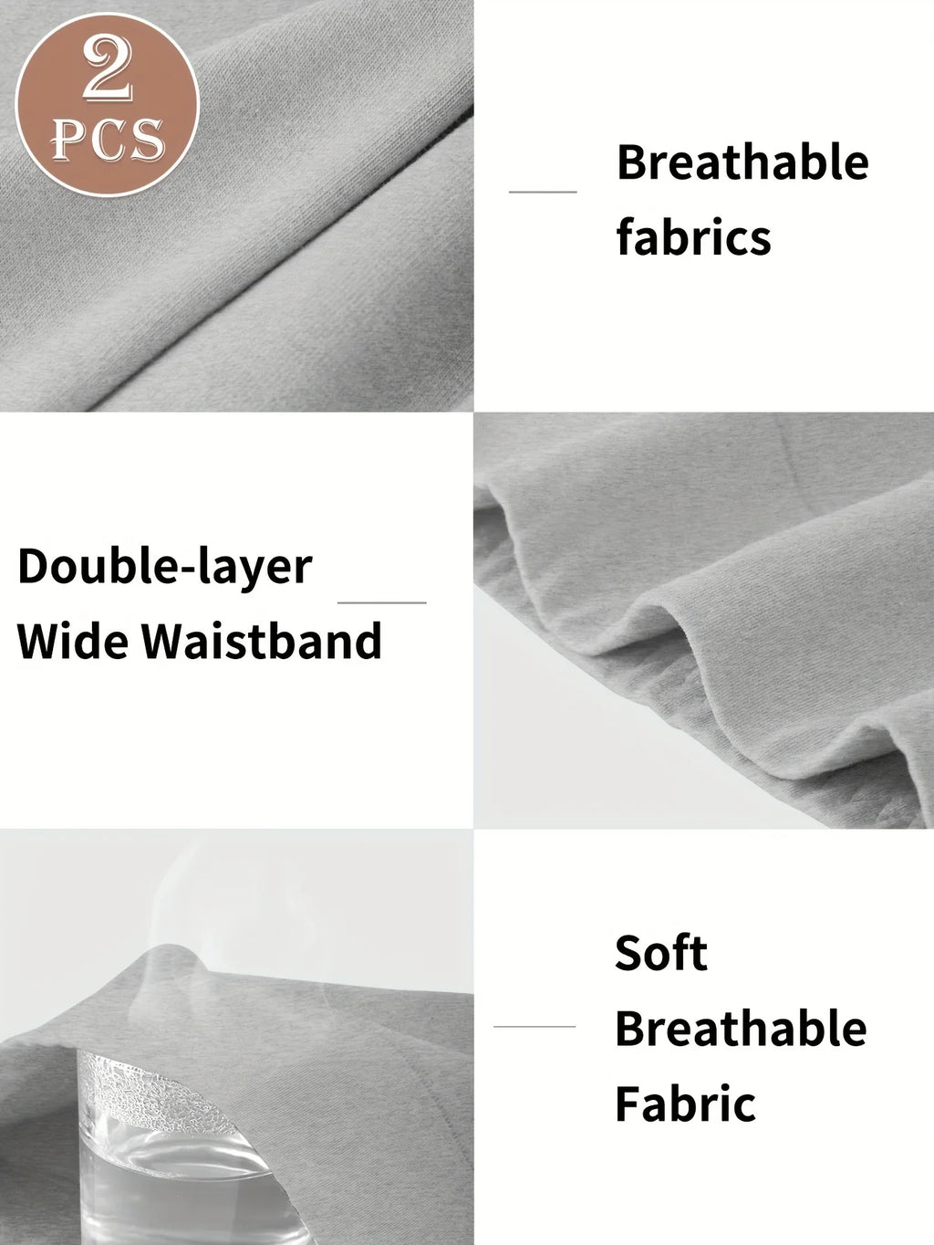 2pcs Women'S Modal Boxer Briefs - Soft, Breathable, and Comfortable Underwear in Heather Gray or Mint Green, High Elasticity