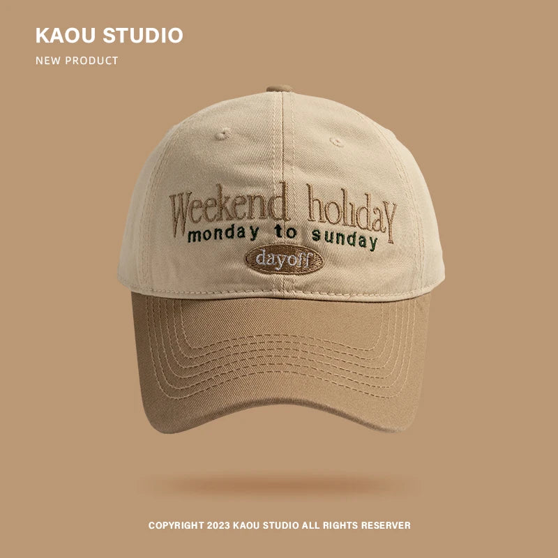 Baseball Cap  Contrast Color Fashion Children's Peaked Cap Korean Style Trendy Men and Women Big Head Circumference Couple Hat