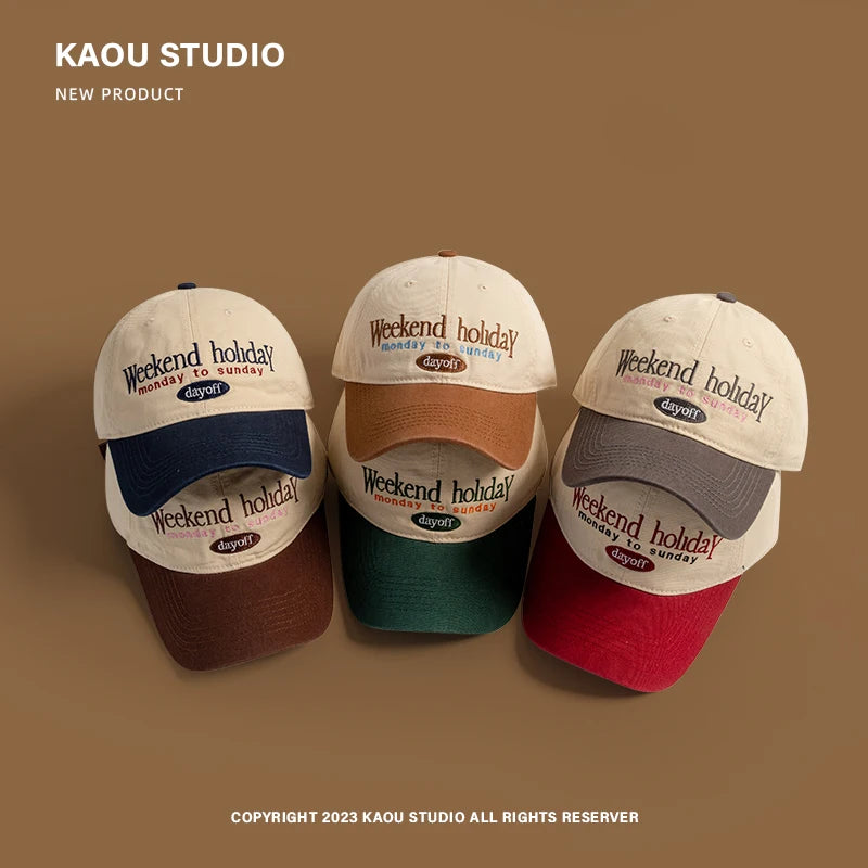 Baseball Cap  Contrast Color Fashion Children's Peaked Cap Korean Style Trendy Men and Women Big Head Circumference Couple Hat