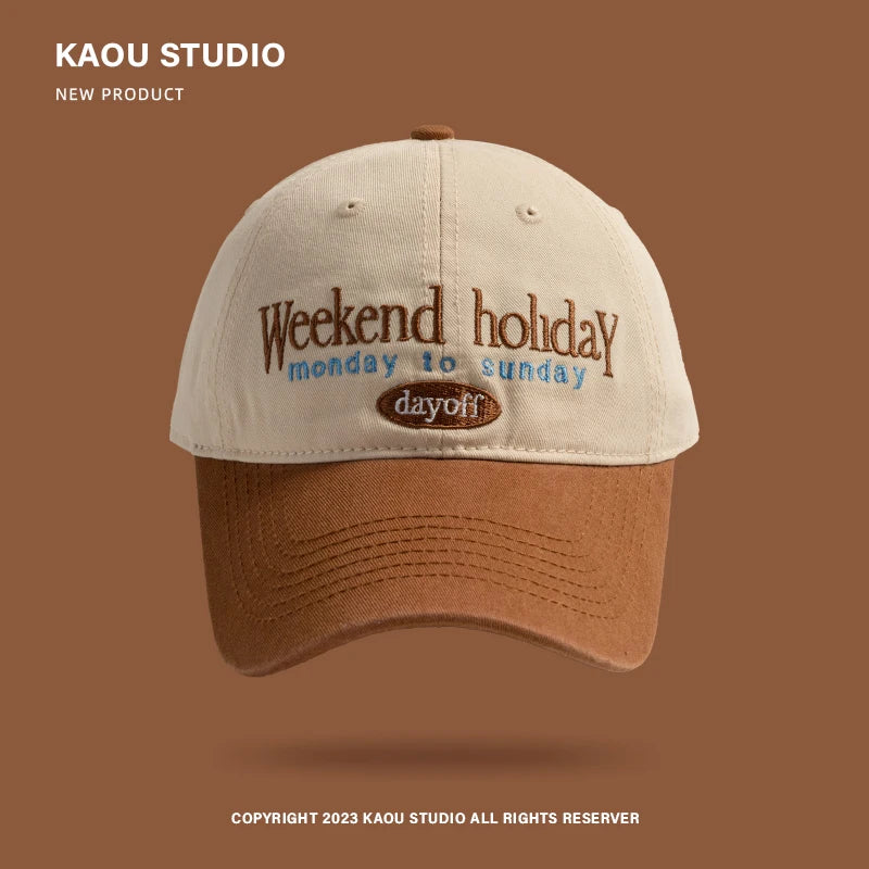 Baseball Cap  Contrast Color Fashion Children's Peaked Cap Korean Style Trendy Men and Women Big Head Circumference Couple Hat