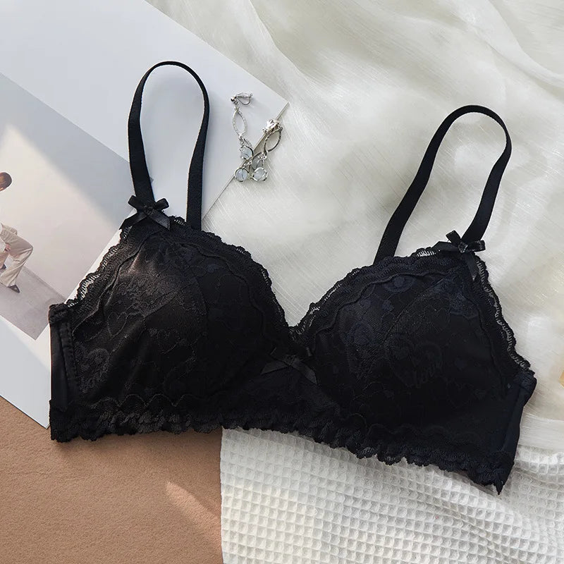 Women Bra Sexy Lace Bralette Floral Wireless Bra Female Underwear A B Cup Lingerie Soft Solid Color Fashion Brassiere