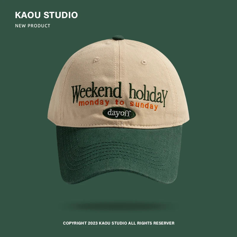 Baseball Cap  Contrast Color Fashion Children's Peaked Cap Korean Style Trendy Men and Women Big Head Circumference Couple Hat