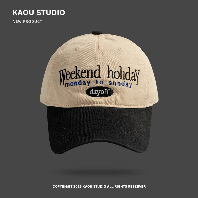 Baseball Cap  Contrast Color Fashion Children's Peaked Cap Korean Style Trendy Men and Women Big Head Circumference Couple Hat