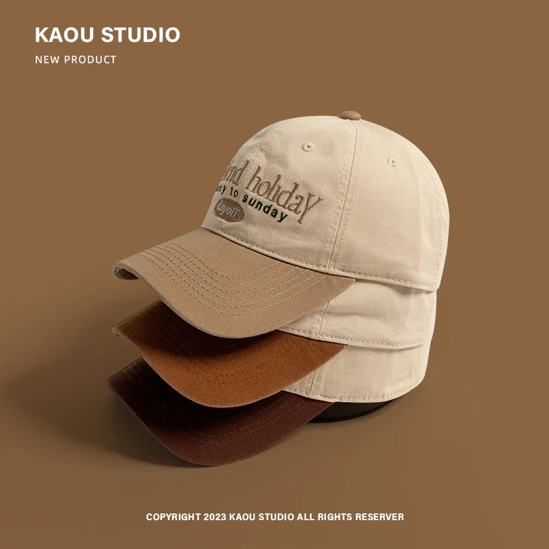 Baseball Cap  Contrast Color Fashion Children's Peaked Cap Korean Style Trendy Men and Women Big Head Circumference Couple Hat