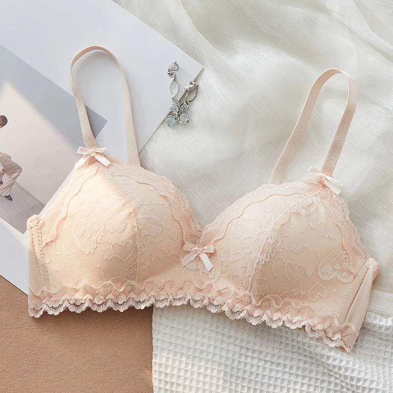 Women Bra Sexy Lace Bralette Floral Wireless Bra Female Underwear A B Cup Lingerie Soft Solid Color Fashion Brassiere