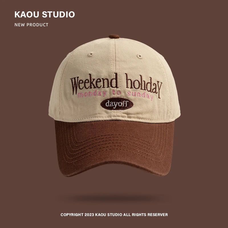 Baseball Cap  Contrast Color Fashion Children's Peaked Cap Korean Style Trendy Men and Women Big Head Circumference Couple Hat