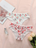Women's sexy embroidered floral underwear with low waist and seamless breathability easy to wash and dry comfortable inside C896