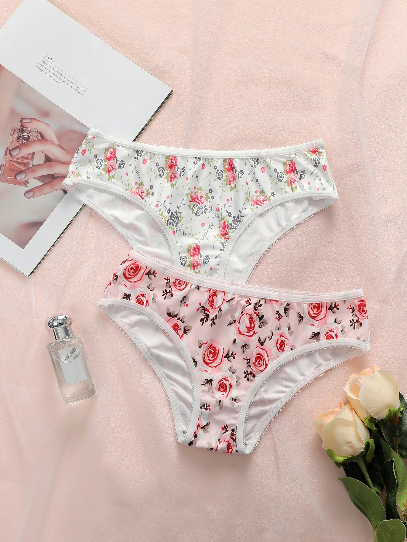 Women's sexy embroidered floral underwear with low waist and seamless breathability easy to wash and dry comfortable inside C896