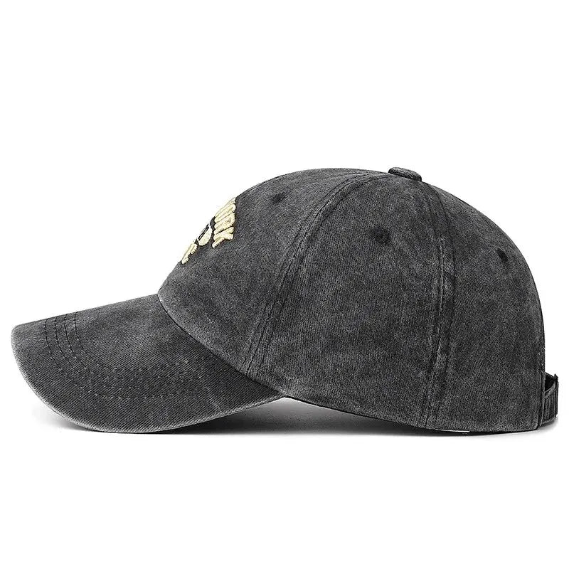 Baseball Cap Korean Washed Cotton Soft Top Hat Four Seasons Men's And Women's Embroidered American Letter Cap