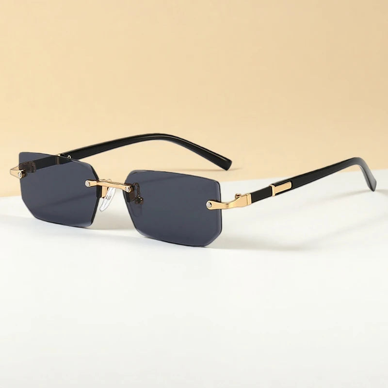 Fashion Rimless Sunglasses Men Women Populare Frameless Sun Glasses Male Female Classic Small Square Summer Traveling Shades