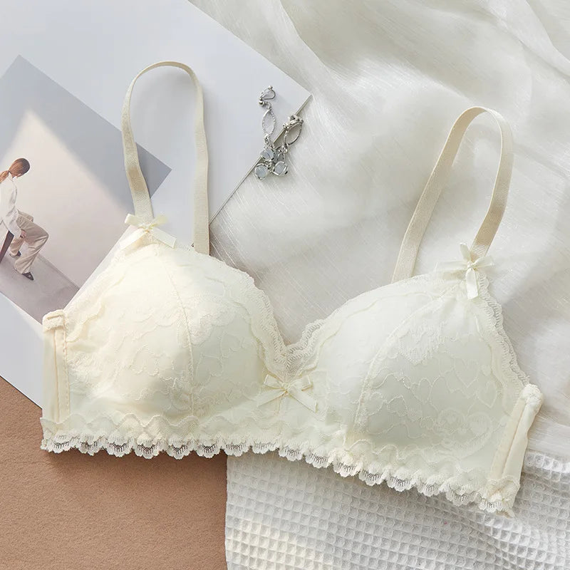 Women Bra Sexy Lace Bralette Floral Wireless Bra Female Underwear A B Cup Lingerie Soft Solid Color Fashion Brassiere