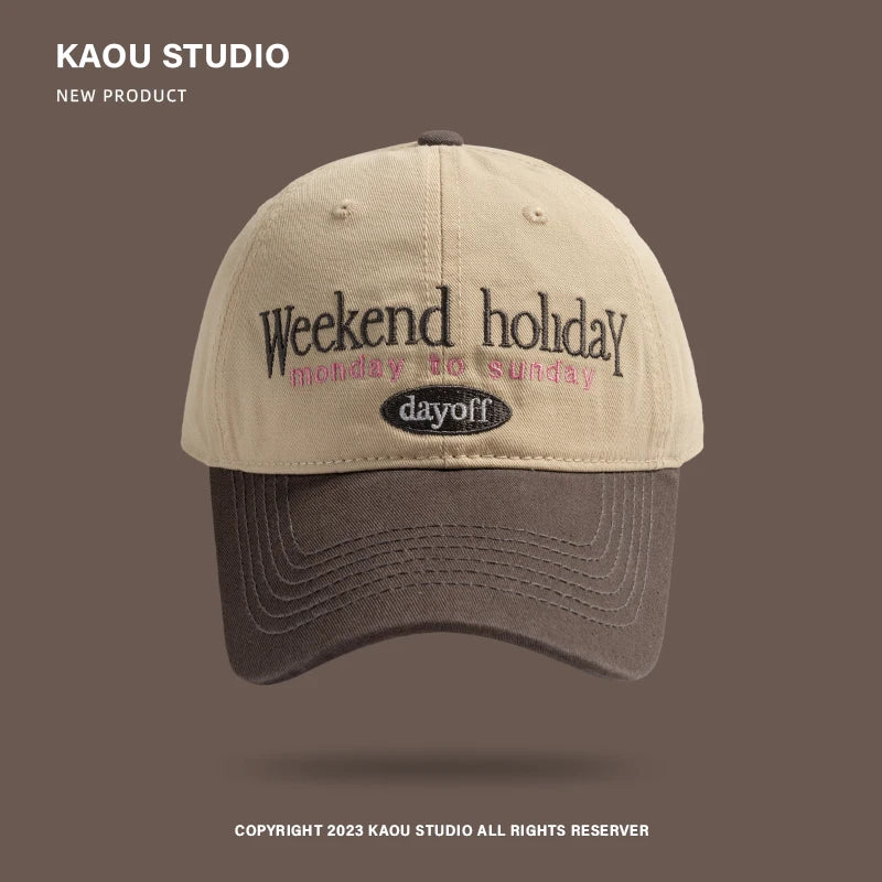 Baseball Cap  Contrast Color Fashion Children's Peaked Cap Korean Style Trendy Men and Women Big Head Circumference Couple Hat