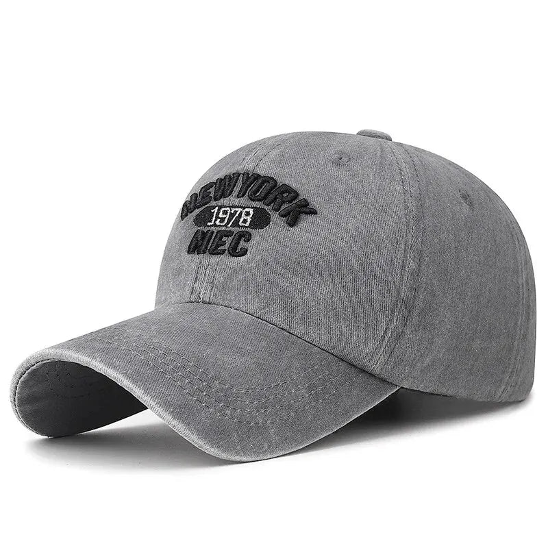 Baseball Cap Korean Washed Cotton Soft Top Hat Four Seasons Men's And Women's Embroidered American Letter Cap