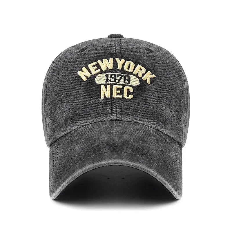 Baseball Cap Korean Washed Cotton Soft Top Hat Four Seasons Men's And Women's Embroidered American Letter Cap