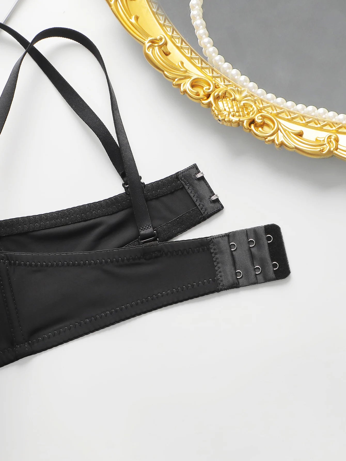 Women's sexy embroidered lace bra with steel rims gathered push up straps adjustable breathable bra B6086