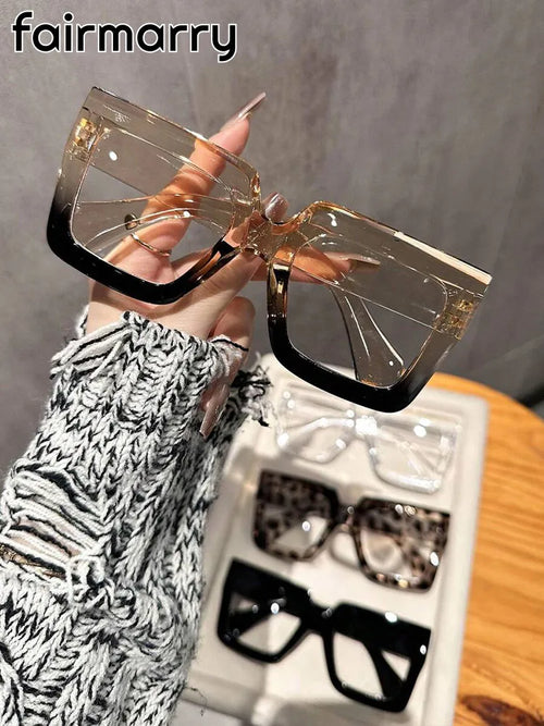 2/3/4PCS Fashion Classic Square Clear Glasses For Trendy Women Daily Life Cool Men Reading Clothing Accessories.