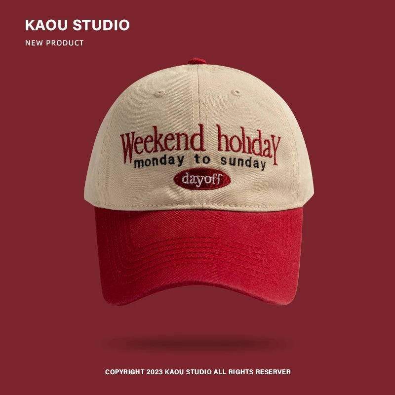 Baseball Cap  Contrast Color Fashion Children's Peaked Cap Korean Style Trendy Men and Women Big Head Circumference Couple Hat