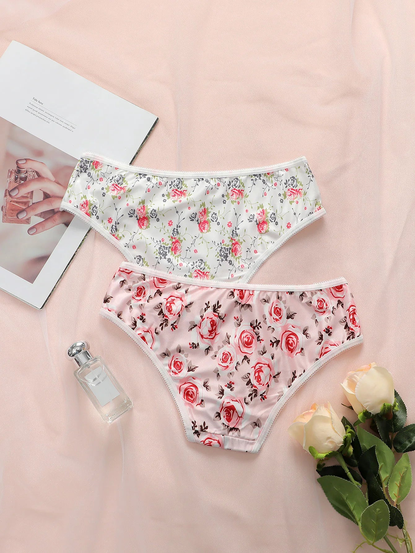 Women's sexy embroidered floral underwear with low waist and seamless breathability easy to wash and dry comfortable inside C896